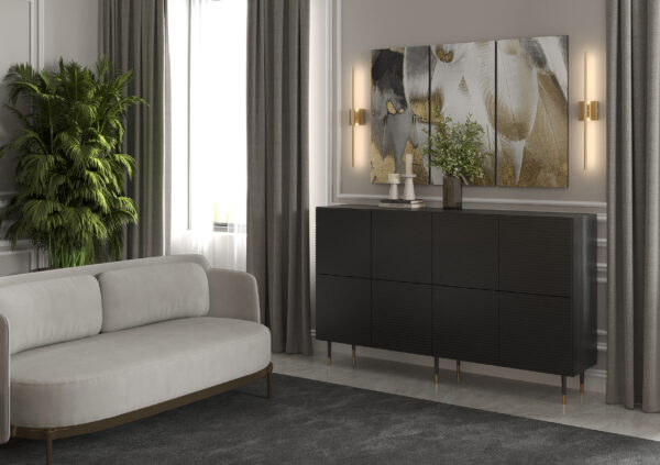Komoda Imperial czarna 8-drzwiowa