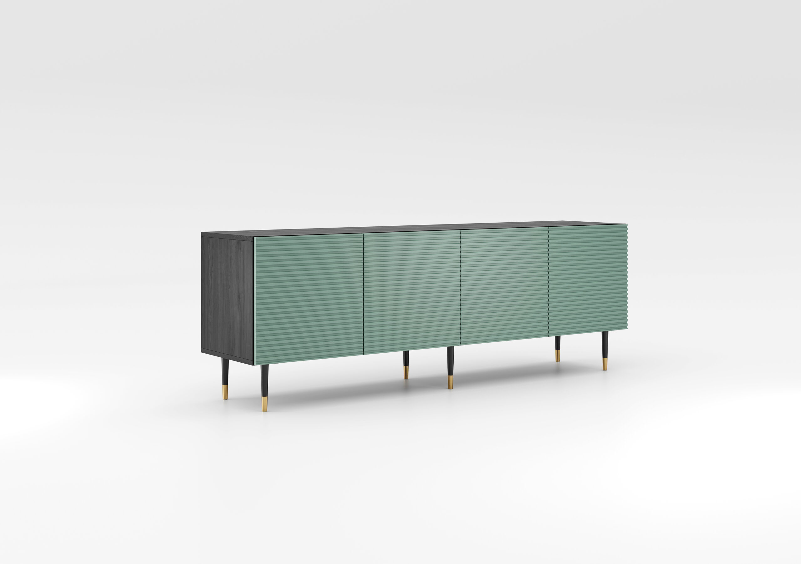 Komoda TV Imperial zielona 4-drzwiowa